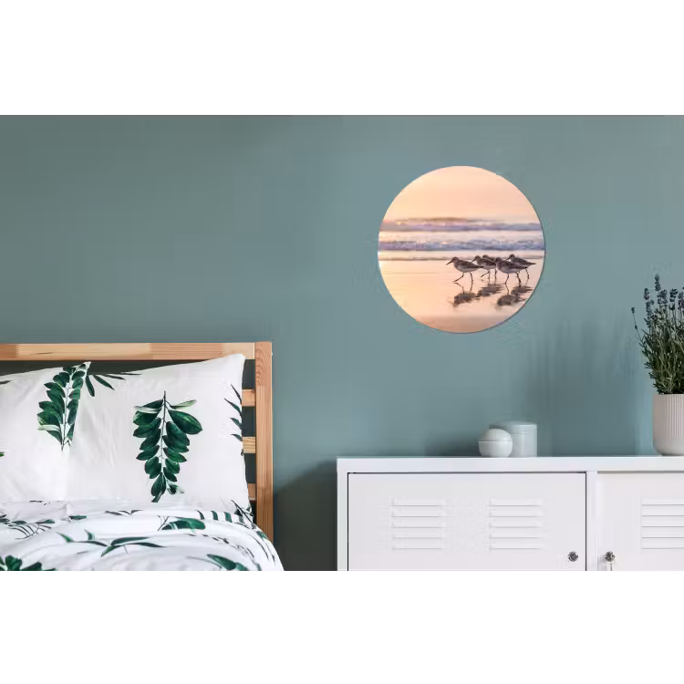 Zee - Vogels - Strand Wandcirkel aluminium klein -slaapkamer