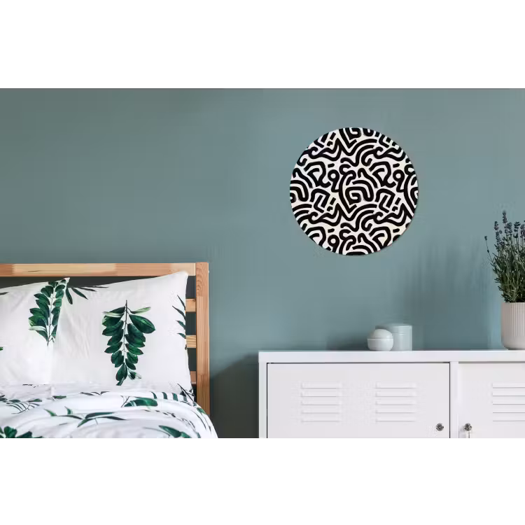 Modern - Abstract - Zwart Wandcirkel aluminium klein 190 -slaapkamer