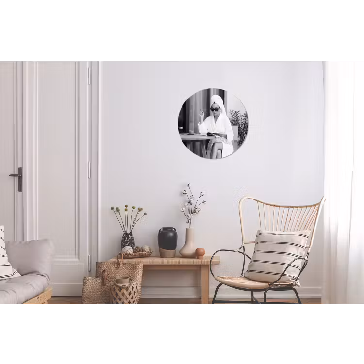 Modern - Vrouw - Zwart - Wit Wandcirkel aluminium klein -woonkamer