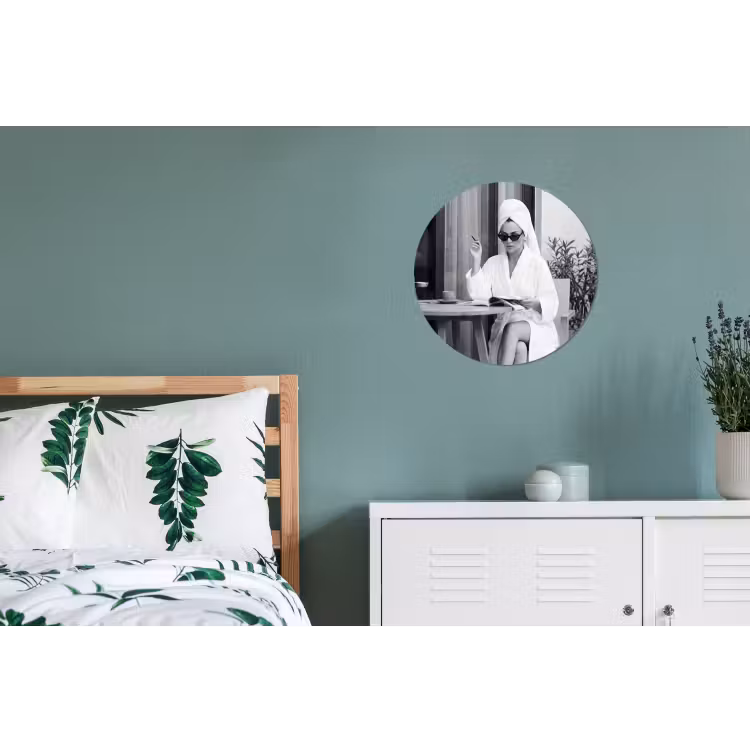 Modern - Vrouw - Zwart - Wit Wandcirkel aluminium klein -slaapkamer