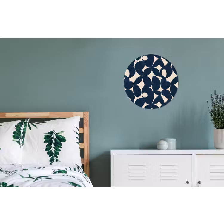 Modern - Geometrisch - Blauw Wandcirkel aluminium klein 190 -slaapkamer