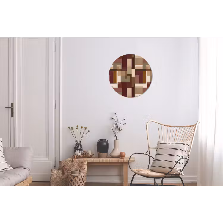 Modern - Geometrie - Kleurrijk Wandcirkel aluminium klein 190 -woonkamer