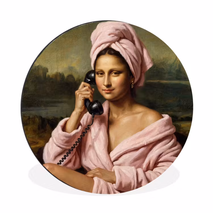 Mona - Klassiek - Roze Wandcirkel aluminium klein -3d