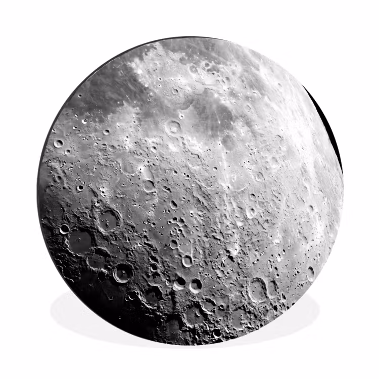 Alu-Dibond-Bild Rund - Mond – Krater – Weltraum - Maan - Kraters - Ruimte Wandcirkel aluminium klein