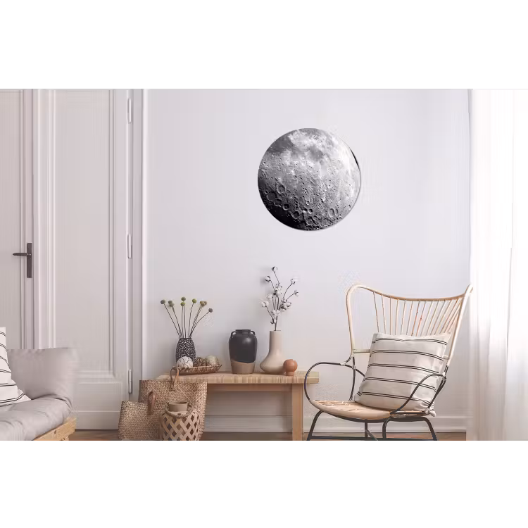 Alu-Dibond-Bild Rund - Mond – Krater – Weltraum - Maan - Kraters - Ruimte Wandcirkel aluminium klein