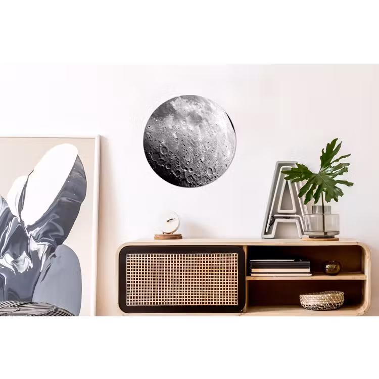 Alu-Dibond-Bild Rund - Mond – Krater – Weltraum - Maan - Kraters - Ruimte Wandcirkel aluminium klein