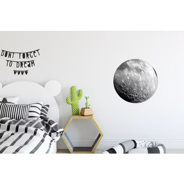 Alu-Dibond-Bild Rund - Mond – Krater – Weltraum - Maan - Kraters - Ruimte Wandcirkel aluminium klein