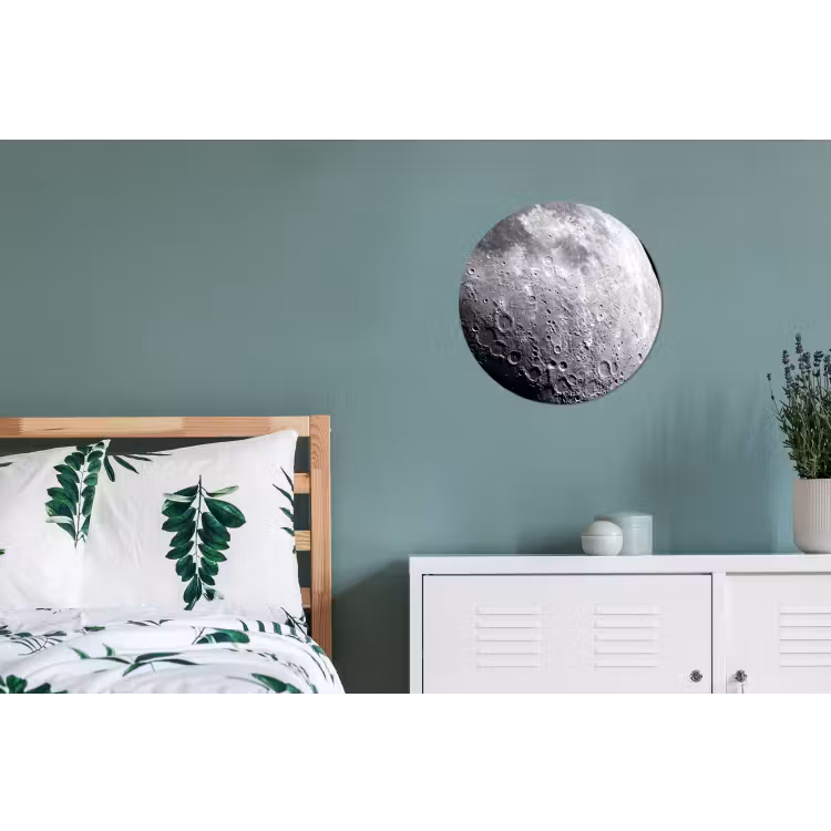 Alu-Dibond-Bild Rund - Mond – Krater – Weltraum - Maan - Kraters - Ruimte Wandcirkel aluminium klein