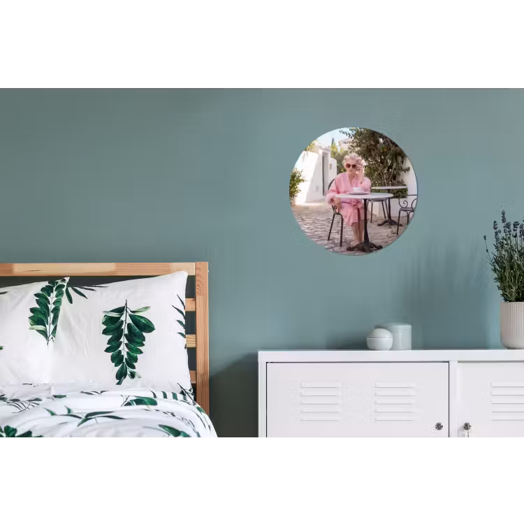 Ochtendjas - Krulspelden - Roze Wandcirkel aluminium klein -slaapkamer