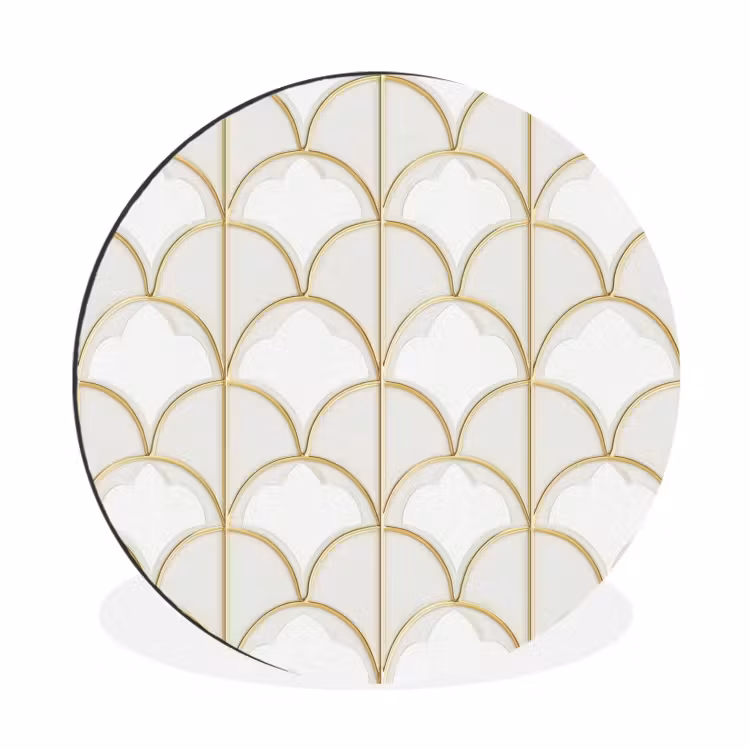 Mozaïek - Bogen - Goud Wandcirkel aluminium klein 190 -3d