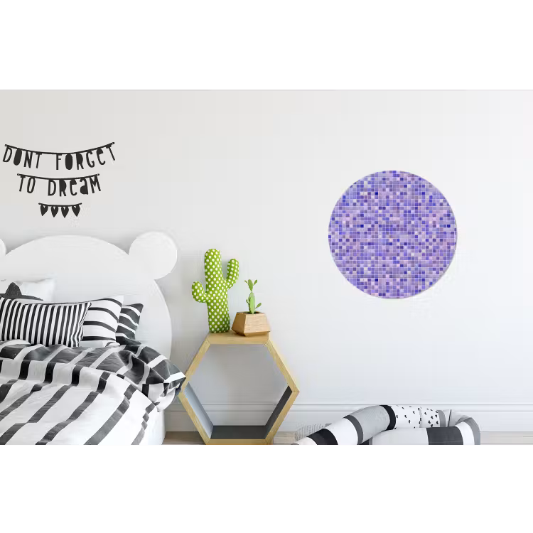 Mozaïek - Tegels - Lila - Amethist Wandcirkel aluminium klein 190 -kinderkamer