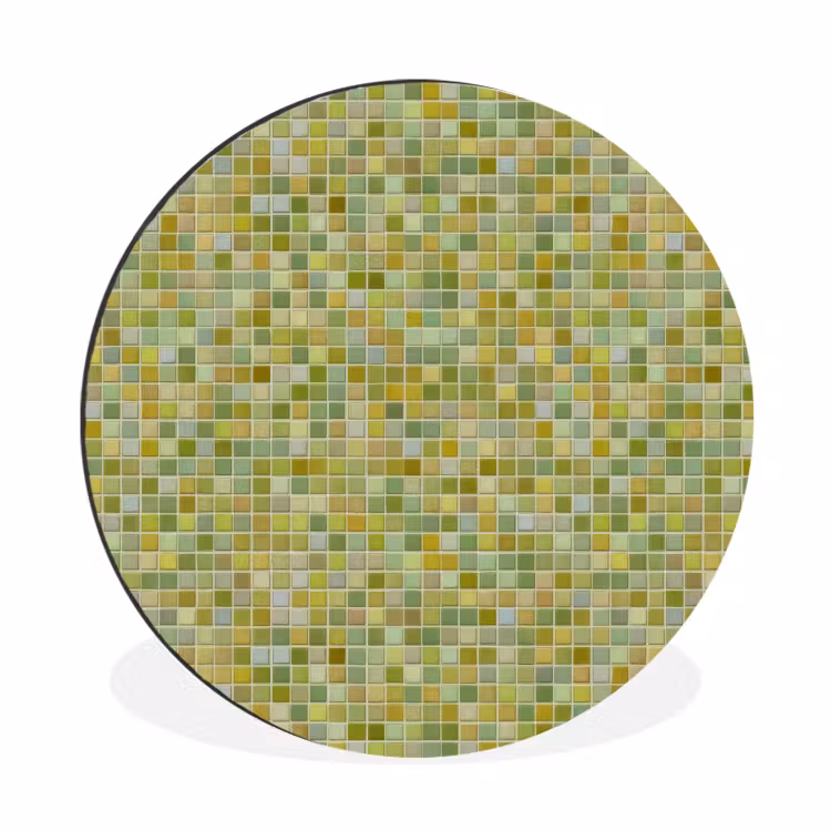 Mozaïek - Patroon - Groen Wandcirkel aluminium klein 190 -3d