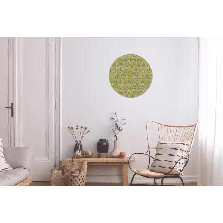 Mozaïek - Patroon - Groen Wandcirkel aluminium klein 190 -woonkamer