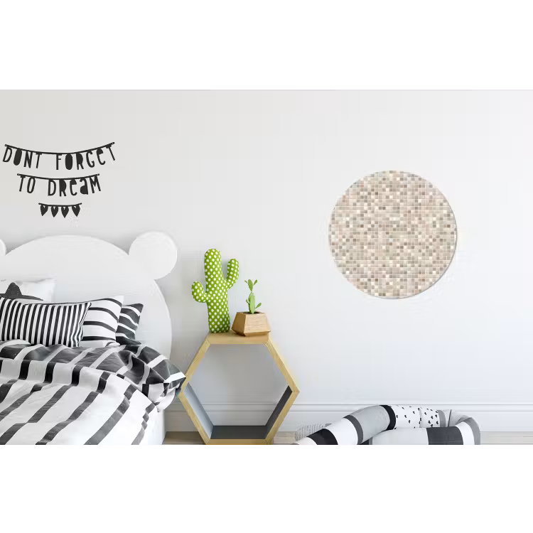 Mozaïek - Patroon- Taupe Wandcirkel aluminium klein 190 -kinderkamer