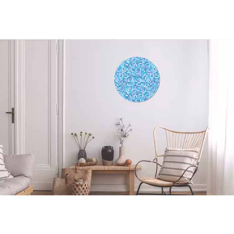 Mozaïek - Patroon - Turquoise Wandcirkel aluminium klein 190 -woonkamer