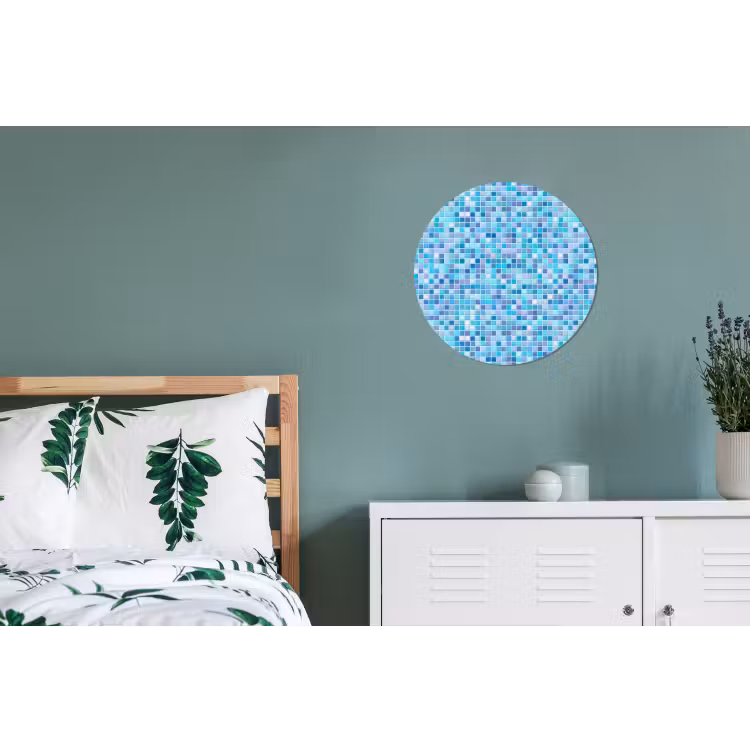 Mozaïek - Patroon - Turquoise Wandcirkel aluminium klein 190 -slaapkamer