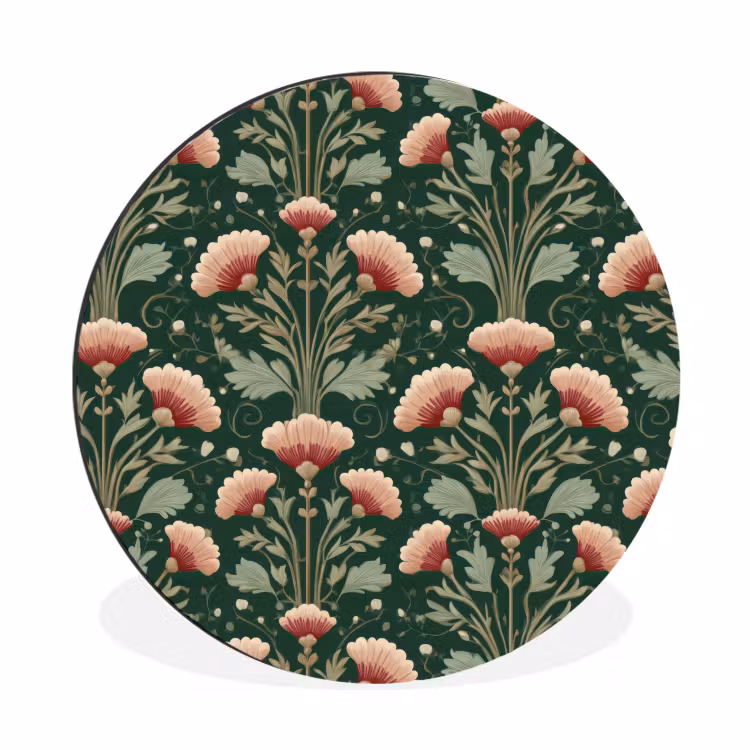 Patroon - Botanisch - Kleurrijk Wandcirkel aluminium klein 190 -3d