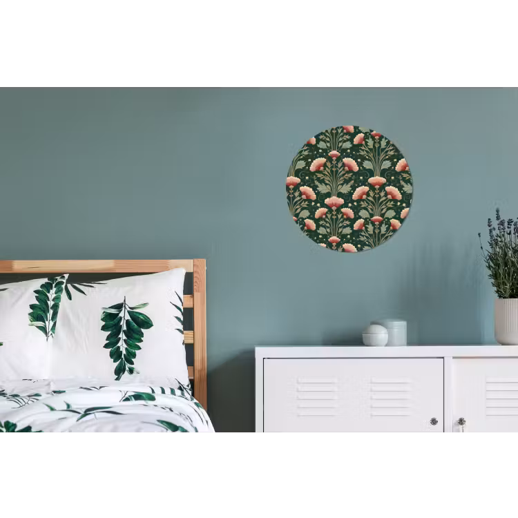 Patroon - Botanisch - Kleurrijk Wandcirkel aluminium klein 190 -slaapkamer