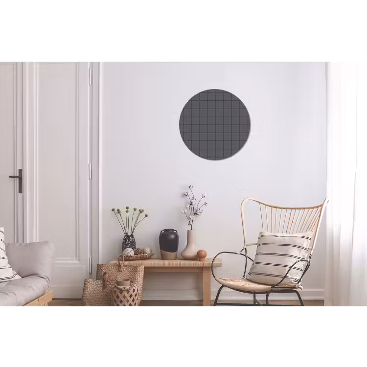 Patroon - Tegel - Grafiet - Grijs Wandcirkel aluminium klein 190 -woonkamer