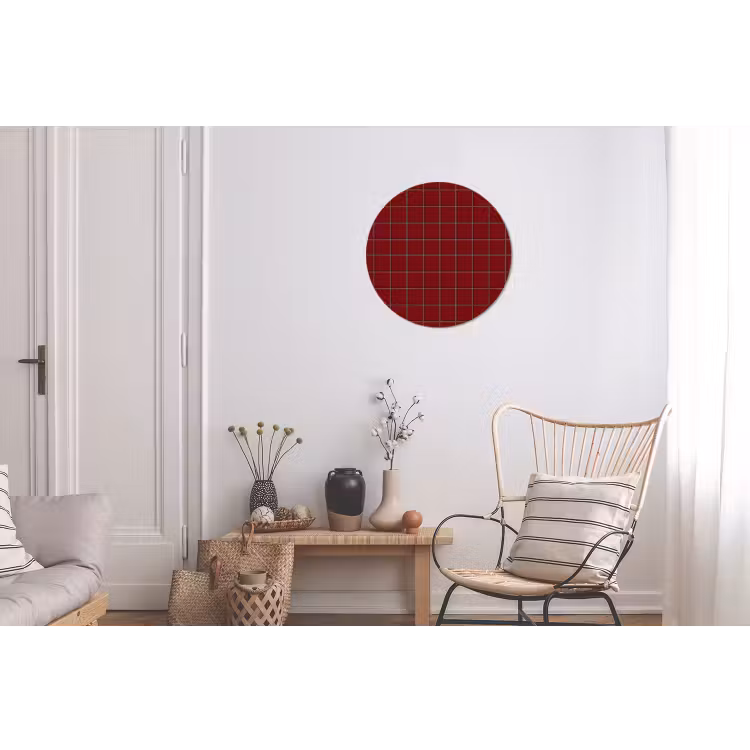 Patroon - Tegels - Burgundy Wandcirkel aluminium klein 190 -woonkamer