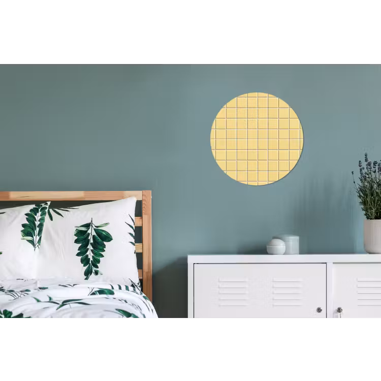 Patroon - Tegels - Geel Wandcirkel aluminium klein 190 -slaapkamer