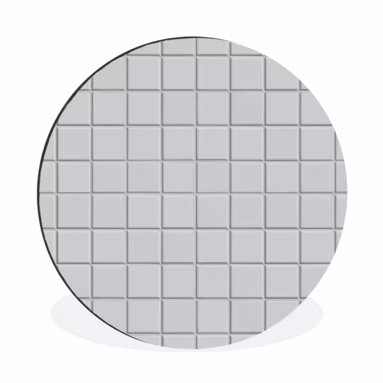 Patroon - Tegels - Licht - Grijs Wandcirkel aluminium klein 190 -3d