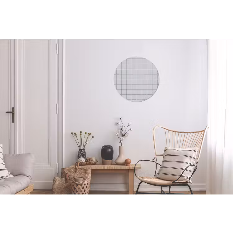 Patroon - Tegels - Licht - Grijs Wandcirkel aluminium klein 190 -woonkamer