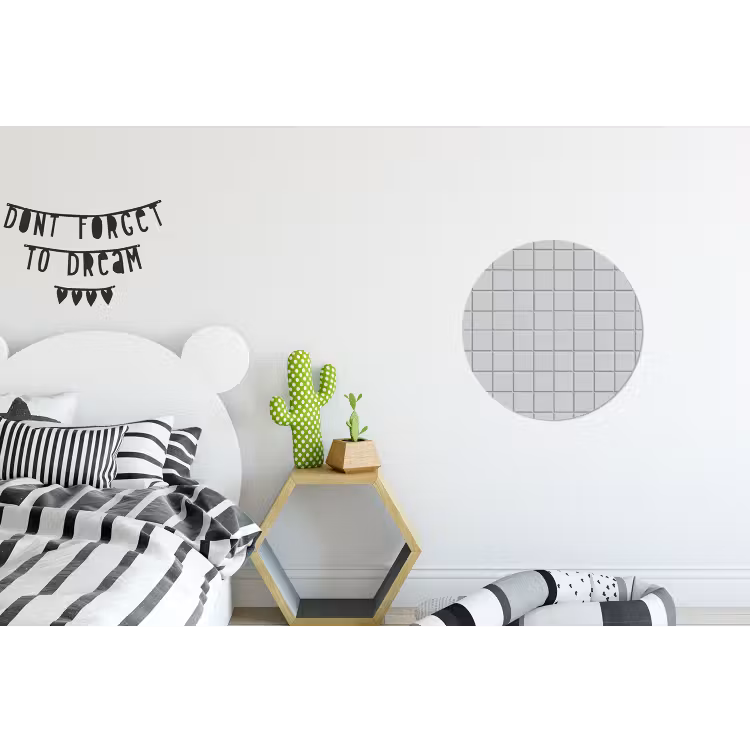 Patroon - Tegels - Licht - Grijs Wandcirkel aluminium klein 190 -kinderkamer