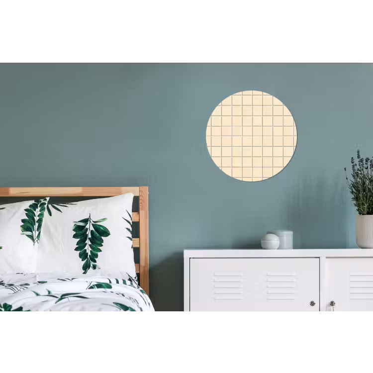 Patroon - Tegels - Gebroken - Wit Wandcirkel aluminium klein 190 -slaapkamer