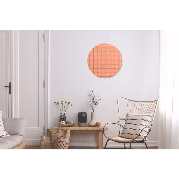 Patroon - Tegels - Perzik Wandcirkel aluminium klein 190 -woonkamer