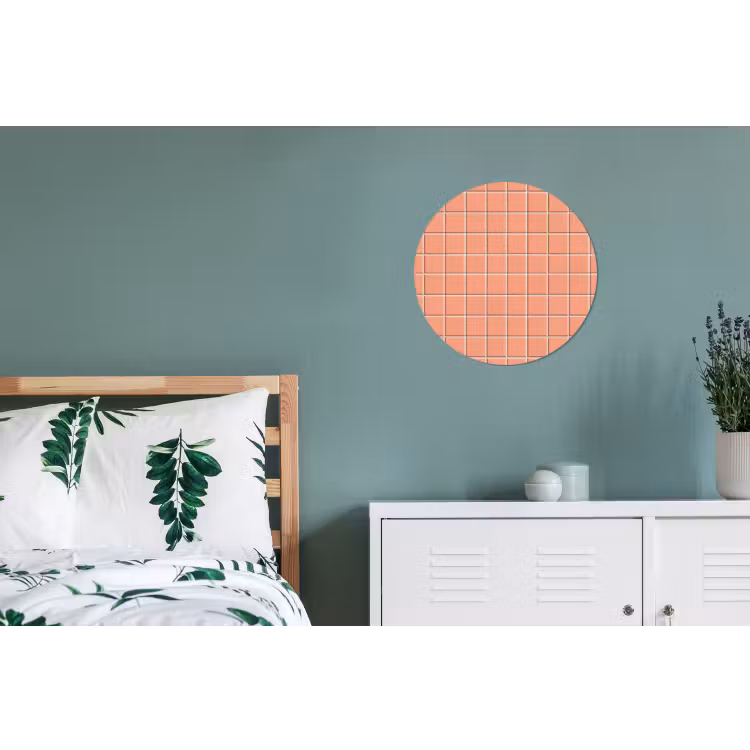 Patroon - Tegels - Perzik Wandcirkel aluminium klein 190 -slaapkamer