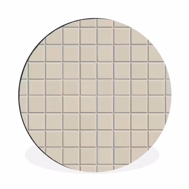 Patroon - Tegels - Taupe Wandcirkel aluminium klein 190 -3d
