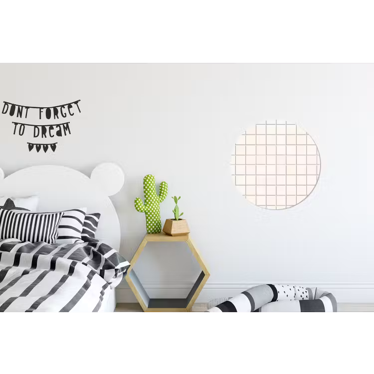 Patroon - Tegels - Wit Wandcirkel aluminium klein 190 -kinderkamer