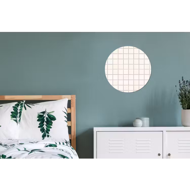 Patroon - Tegels - Wit Wandcirkel aluminium klein 190 -slaapkamer