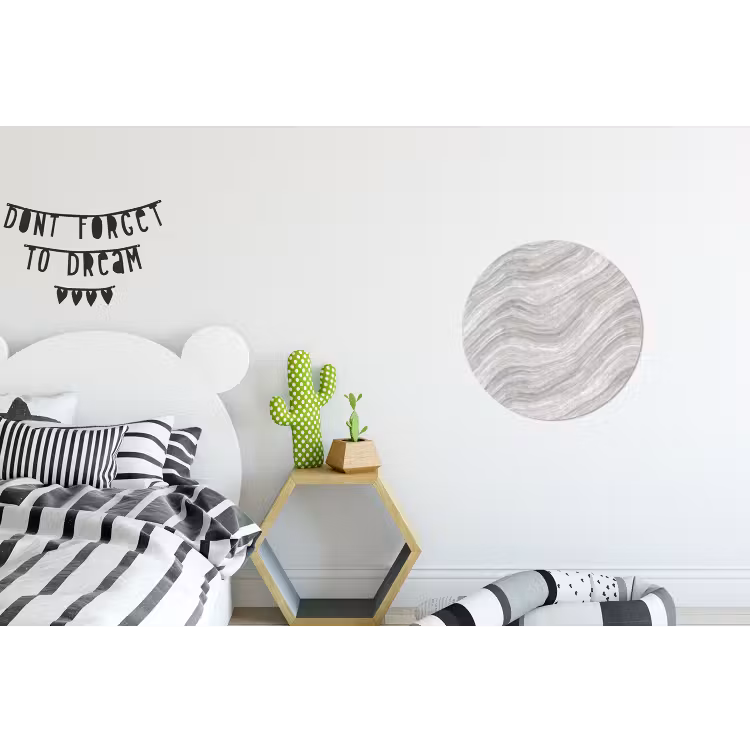 Patroon - Helder - Wit - Grijs Wandcirkel aluminium klein 190 -kinderkamer