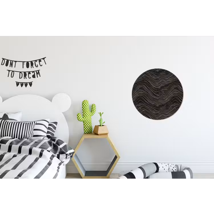 Patroon - Contrast - Antraciet Wandcirkel aluminium klein 190 -kinderkamer