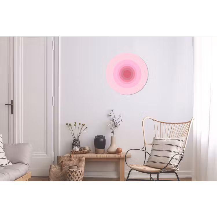 Patroon - Cirkels - Abstract - Roze - Modern Wandcirkel aluminium klein -woonkamer