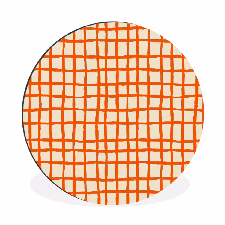 Patroon - Lijnen - Oranje Wandcirkel aluminium klein 190 -3d