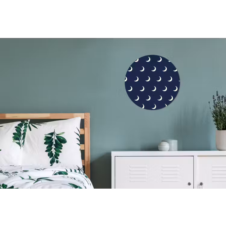 Patroon - Manen - Blauw Wandcirkel aluminium klein 190 -slaapkamer