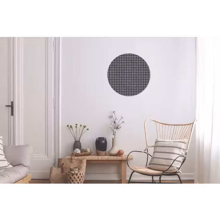 Patroon - Marmer - Zwart Wandcirkel aluminium klein 190 -woonkamer