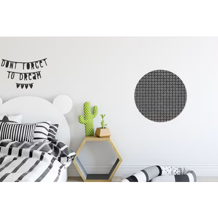 Patroon - Marmer - Zwart Wandcirkel aluminium klein 190 -kinderkamer