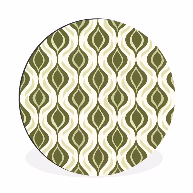 Patroon - Retro - Groen Wandcirkel aluminium klein 190 -3d