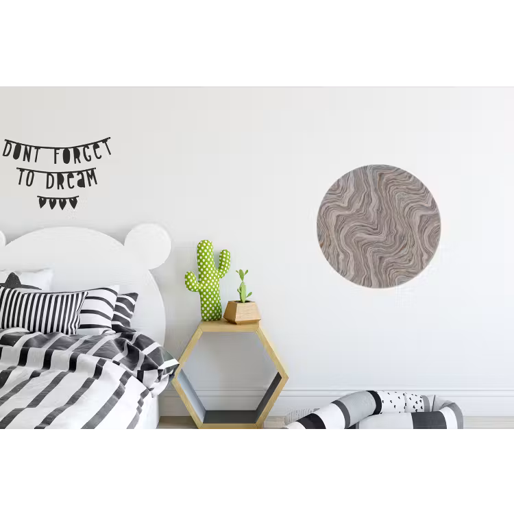 Patroon - Textuur - Grijs Wandcirkel aluminium klein 190 -kinderkamer