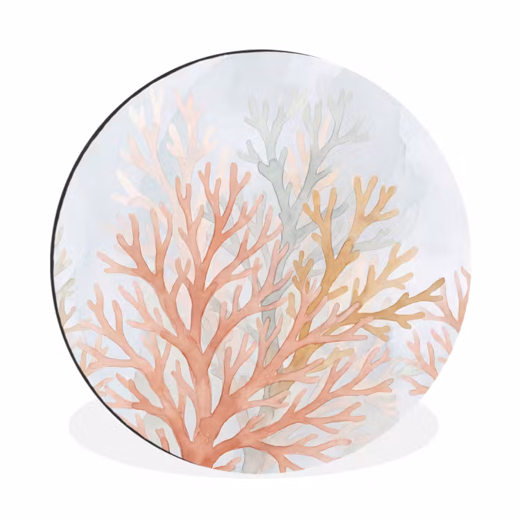 Natuur - Abstract - Aquarel - Organisch - Warm Wandcirkel aluminium klein -3d