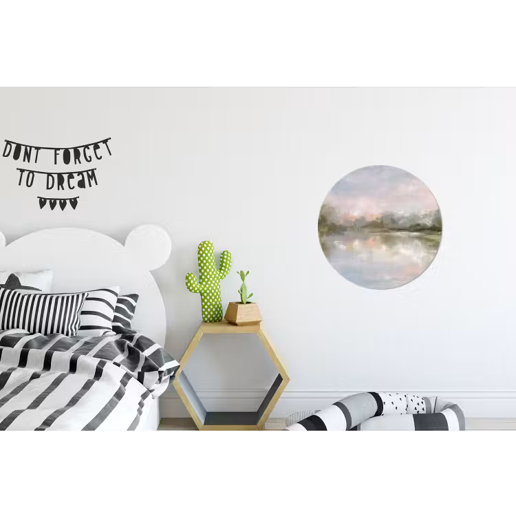 Natuur - Landschap - Abstract - Water - Groen Wandcirkel aluminium klein -kinderkamer