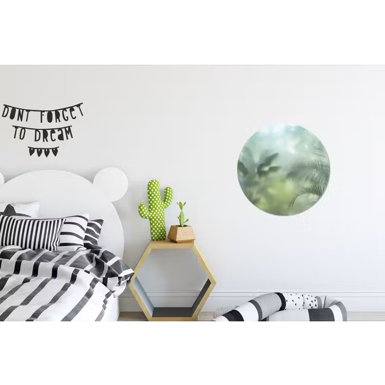 Natuur - Vervaagd - Groen - Abstract - Modern Wandcirkel aluminium klein -kinderkamer