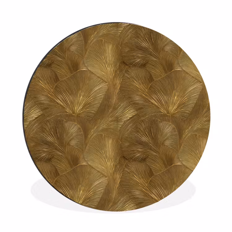 Organisch - Lijnen - Goud Wandcirkel aluminium klein 190 -3d