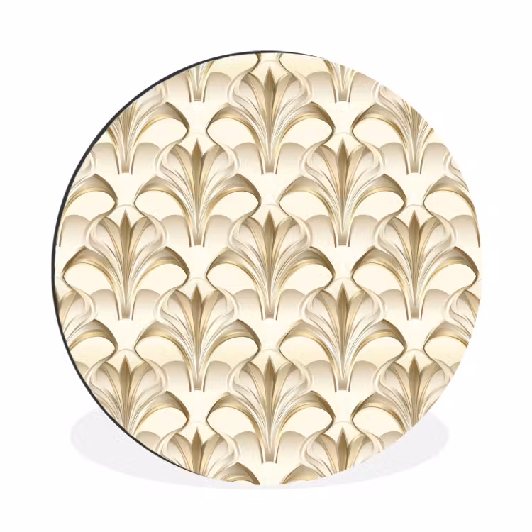 Ornament - Barok - Goud Wandcirkel aluminium klein 190 -3d