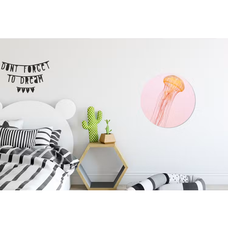 Sierlijk - Kwal - Roze Wandcirkel aluminium klein -kinderkamer