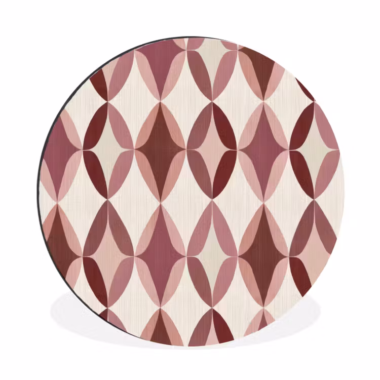 Ovaal - Textuur - Roze Wandcirkel aluminium klein 190 -3d